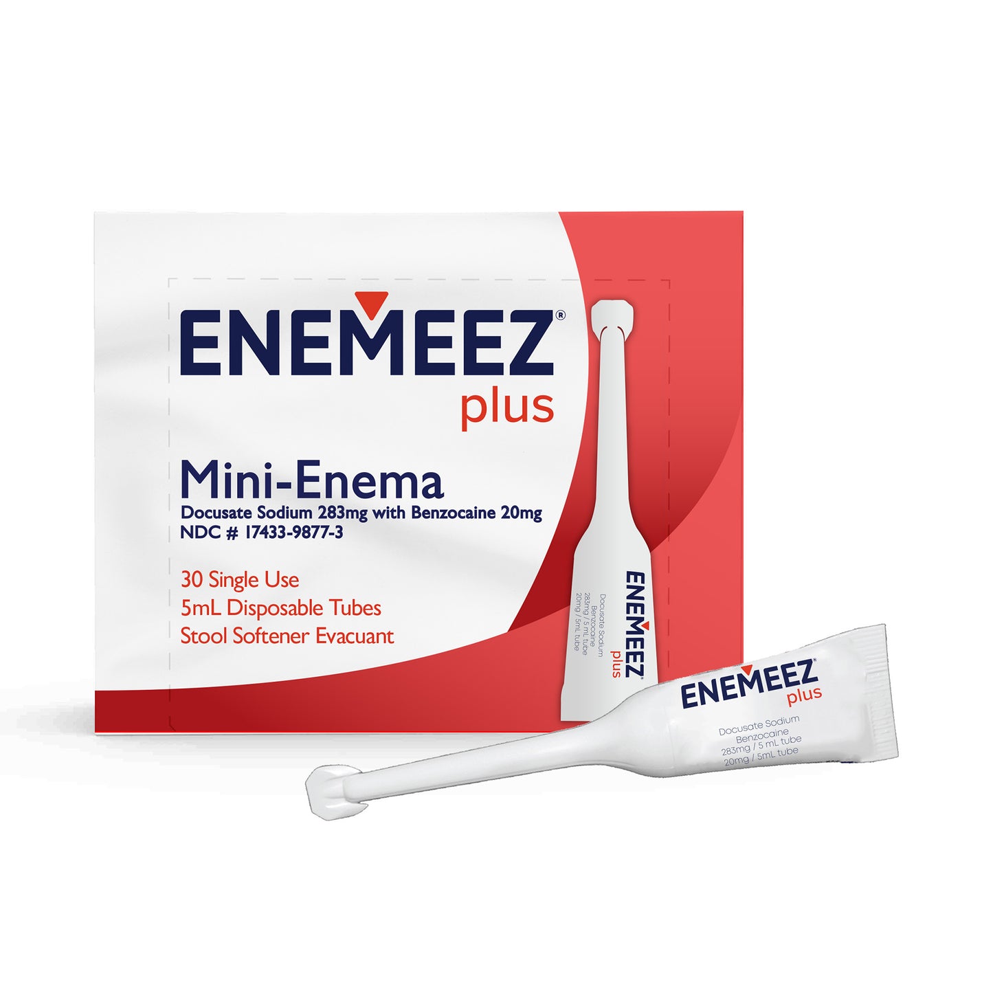 ENEMEEZ® Plus Mini Enema,  283mg Docusate Sodium and 20 mg Benzocaine Mini Enema, 30 Count