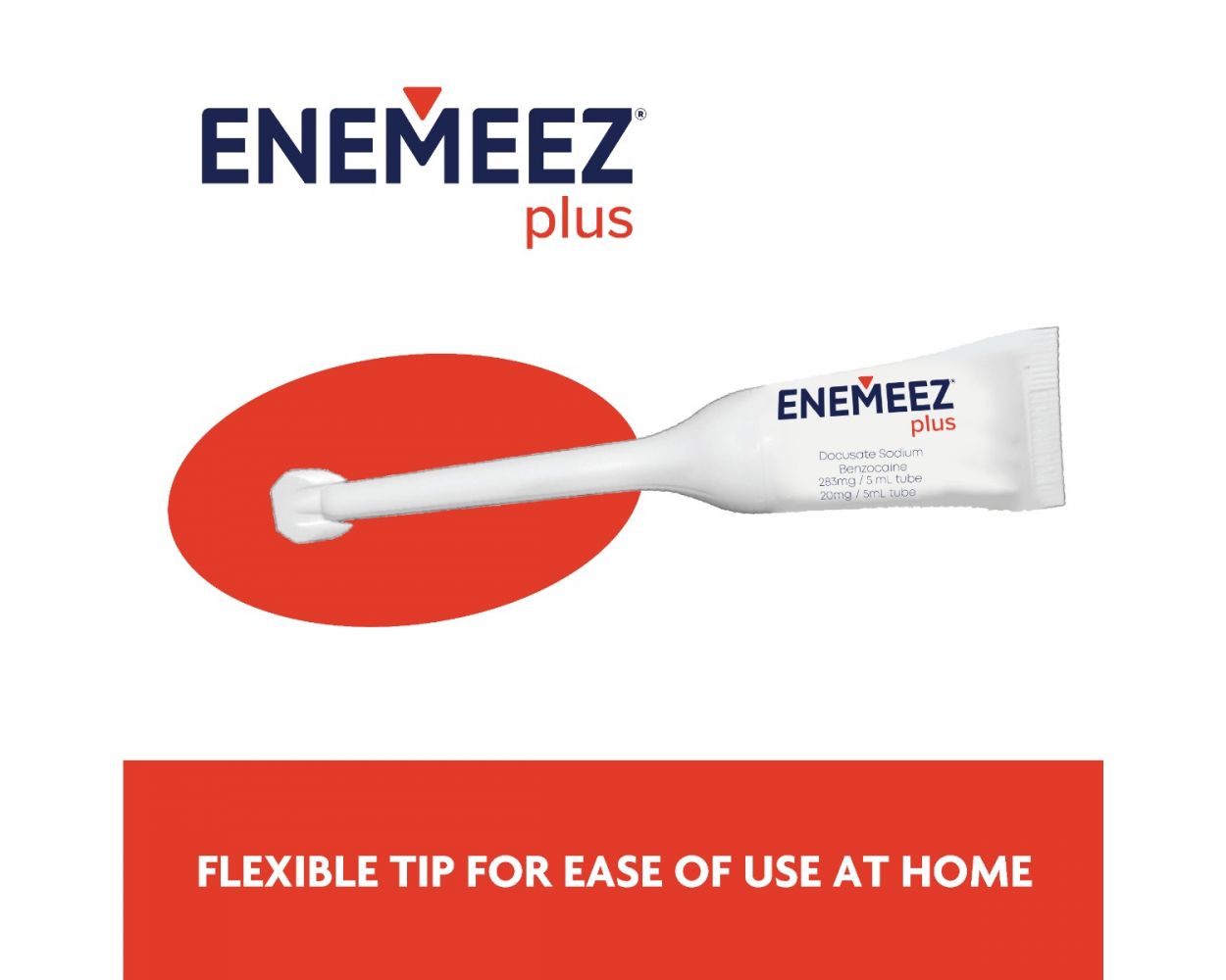 ENEMEEZ® Plus 5 Count Carton, 283mg Docusate Sodium and 20mg Benzocaine Mini Enema, 5 Count